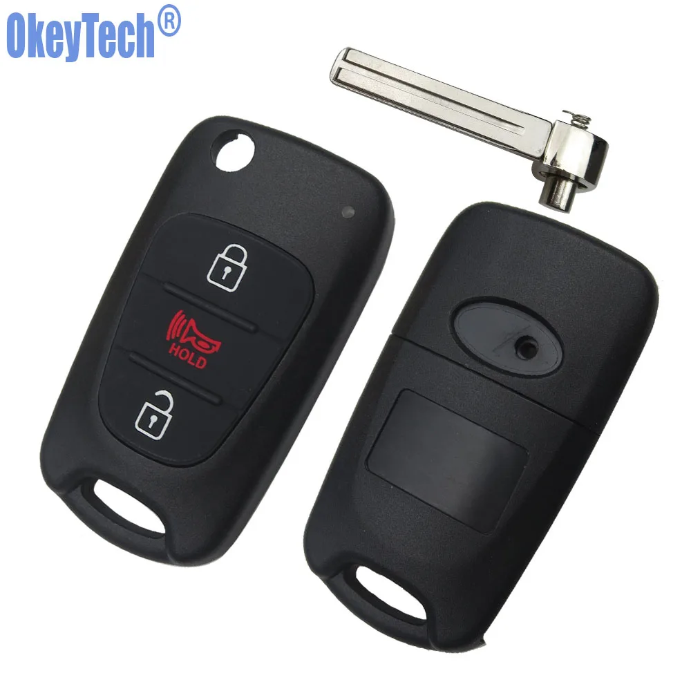 OkeyTech для Kia K2 K5 Rio 3 Sportage Ceed аксессуары ключей с откидной крышкой Hyundai Santa Fe I25 I30 IX35