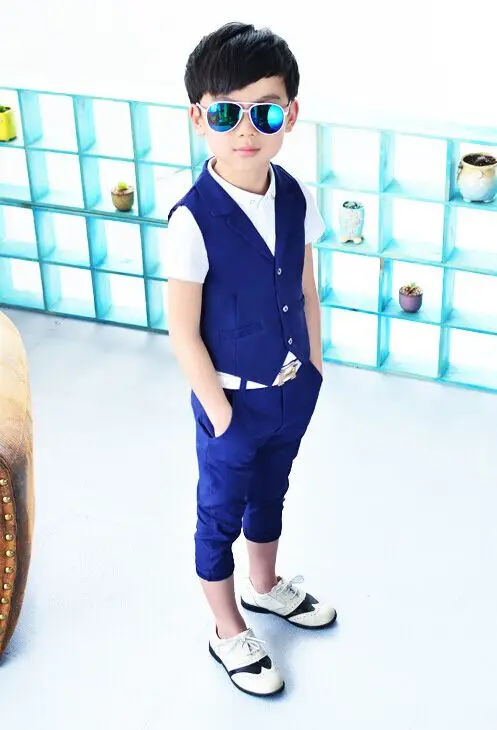 

New Children Suit Baby Boys Suits Kids Blazer Boys Formal Suit For Weddings Boys Clothes Set Kids Vest+Pants 2pcs 3-9Y
