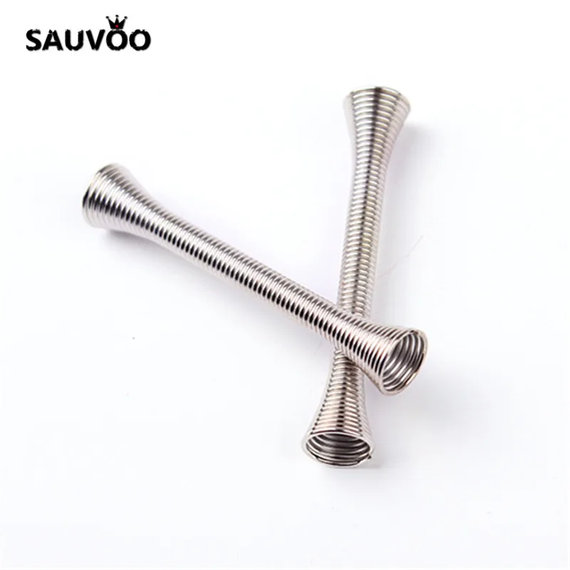 

SAUVOO 50pcs/lot Rhodium/Silver Color Cone Spring beads with 5.5mm Gig Hole End Cap bead for DIY Jewelry Making Materials F2025