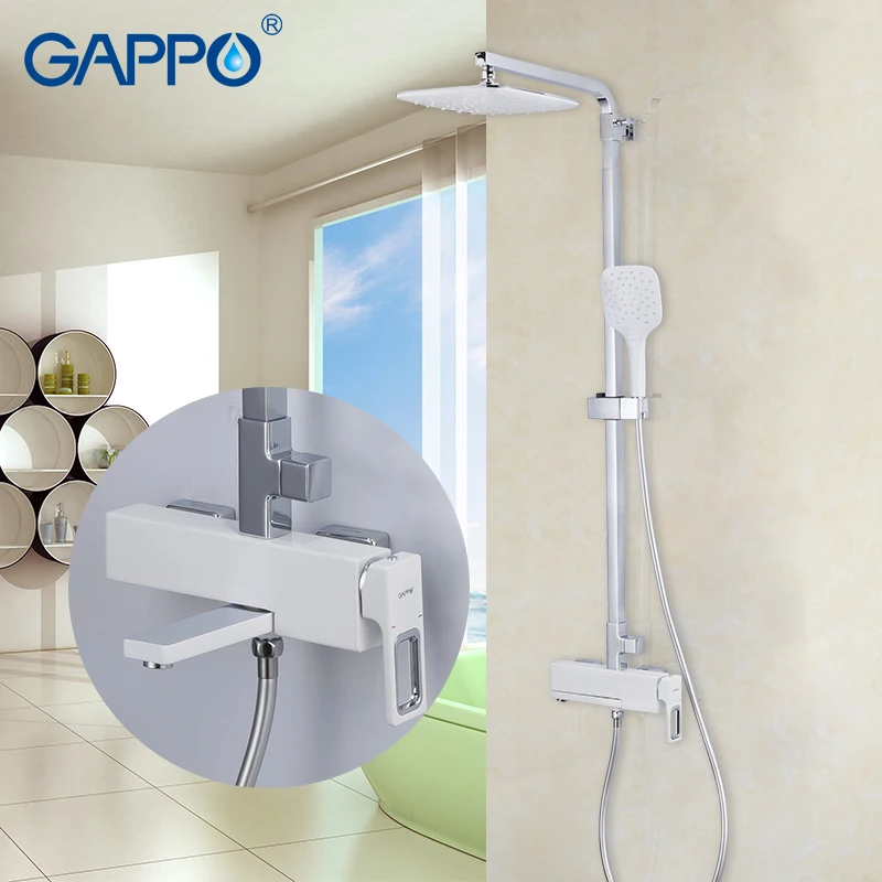 

GAPPO sanitary ware suite chrome massage shower set bathroom rainfall mixer shower wall mounted torneira do anheiro faucets