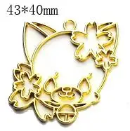 sakura head GD 5 шт Серебряный Сакура кошки Подвески УФ смолы открытым обрамление Золото Круглый звезда кулон кошка Создание украшений из каучука декоративный брелок Кабошоны - Цвет: sakura head GD