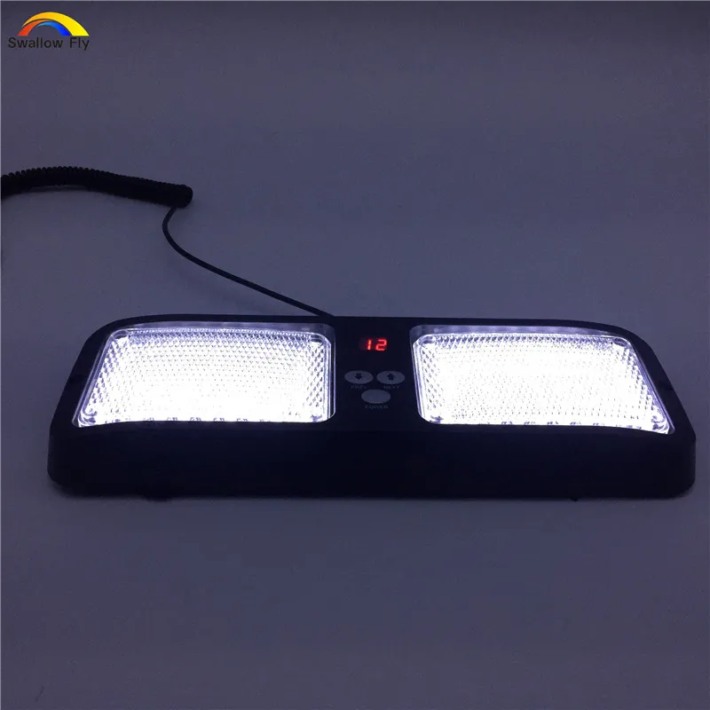 Белый DC12V LED Защита от солнца козырек панель автомобиля грузовик Предупреждение свет вспышки проблесковый маячок Аварийное освещение туман полиции пожарный лампы - Цвет: Белый