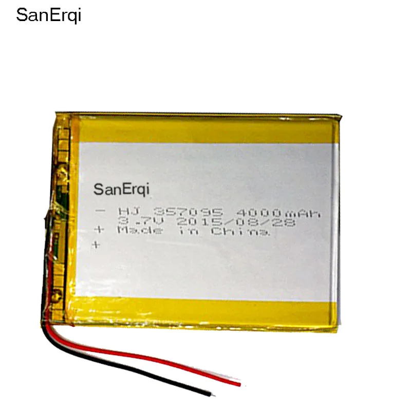 

SanErqi 3.7V 4000mah (polymer lithium ion battery) Li-ion battery for tablet pc 7 inch MP3 MP4 [357095]