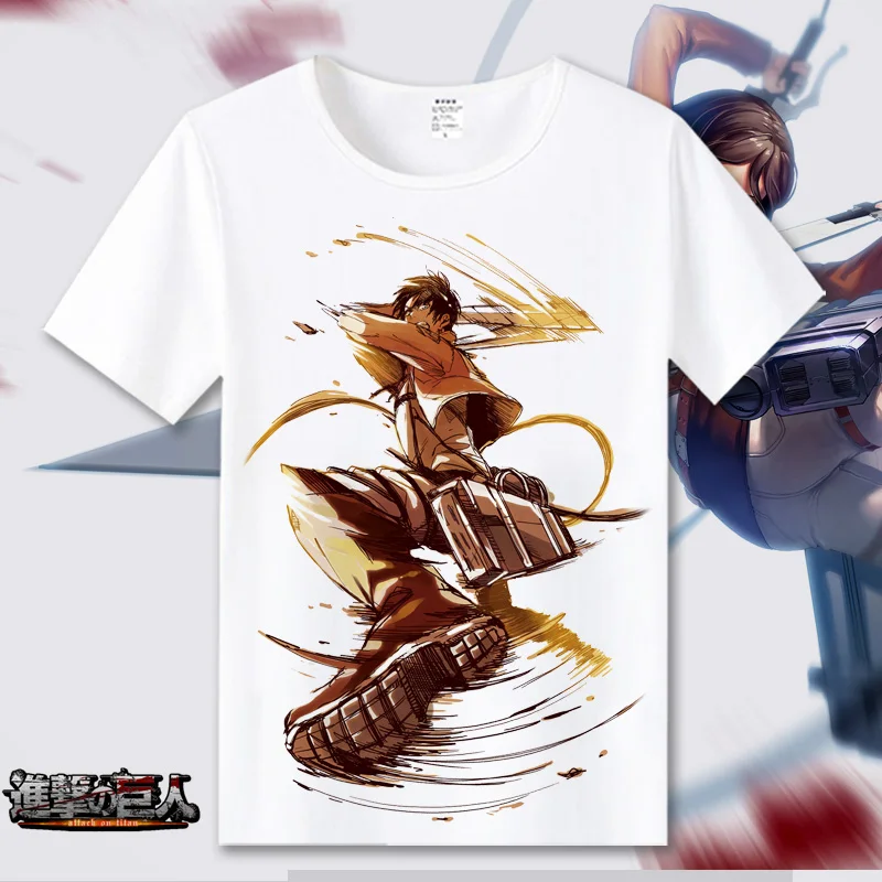 Attack on Titan Cosplay T Shirt Scout Regiment Summet T-Shirt Shingeki no Kyojin Recon Corps Top Tee Halloween Cosplay Costume