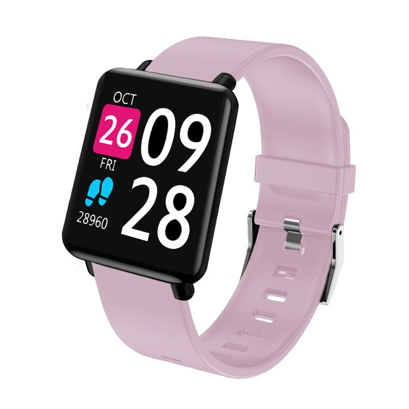 Квадратный Спорт Смарт часы Для женщин Дамы для Android IOS Smartwatch женские Фитнес