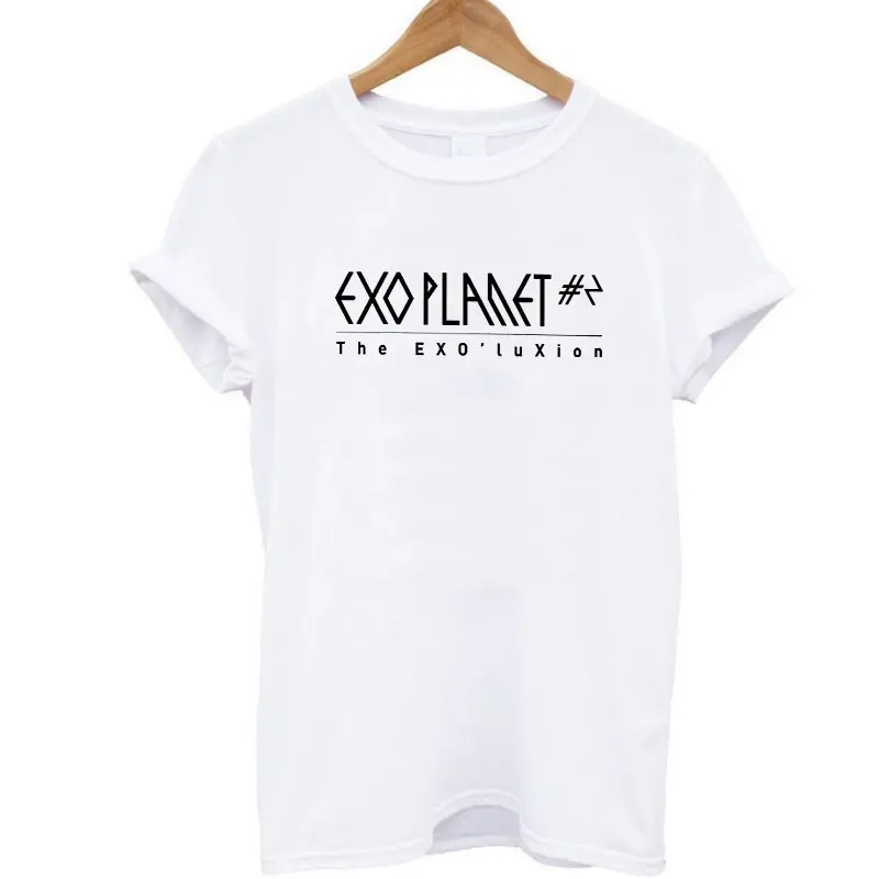 W BS COOLMIND EX0101B хлопок, свободная крутая женская футболка с принтом EXO, Повседневная футболка с коротким рукавом, женская летняя свободная футболка - Цвет: W BS