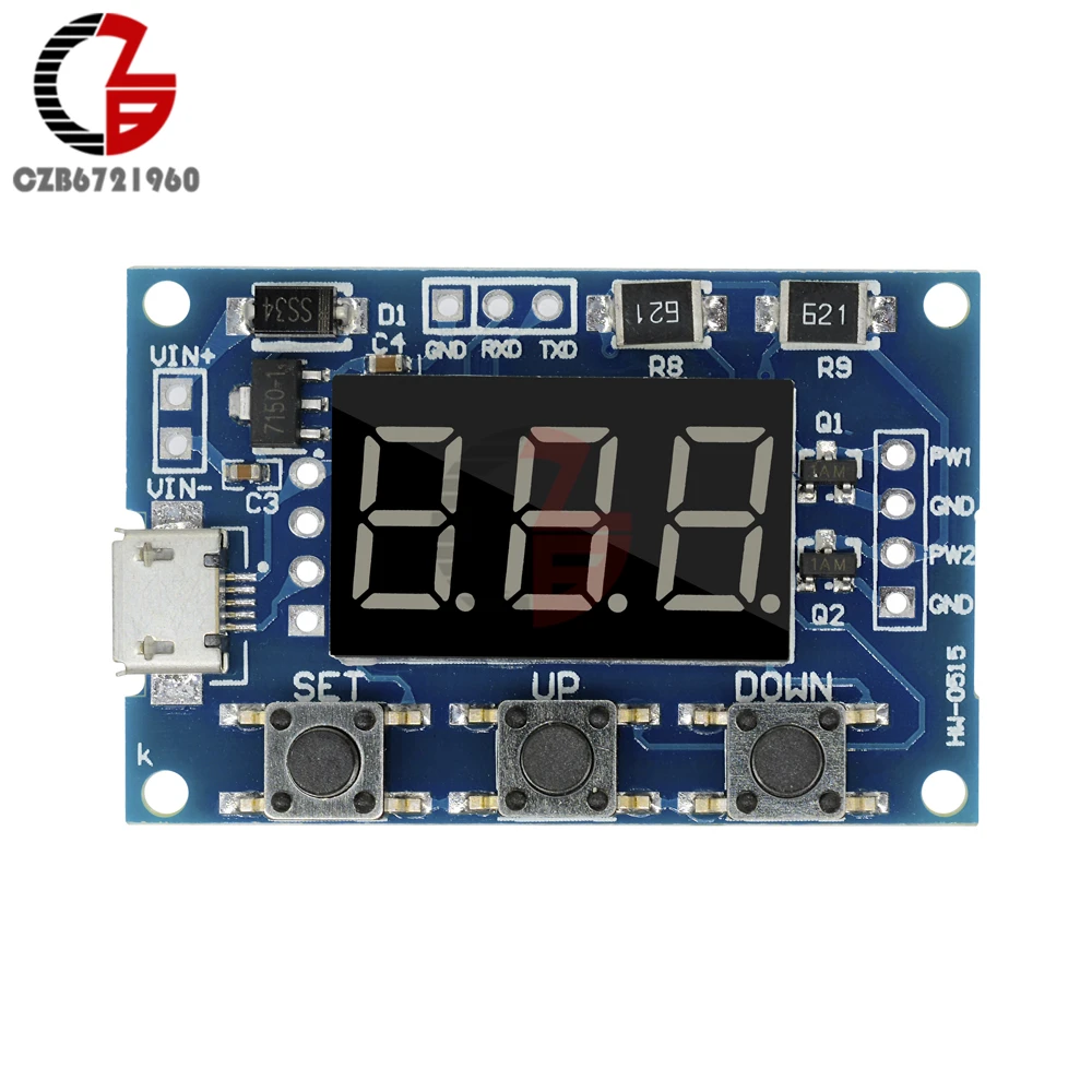 Микро-usb DC 2-канальный Регулируемый PWM генератор сигналов импульсный модуль