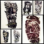 Крутая татуировка на руку робота, большая временная татуировка, мужской боди-арт, механические накладные тату-наклейки 21x15 см, водостойкие женские татуировки