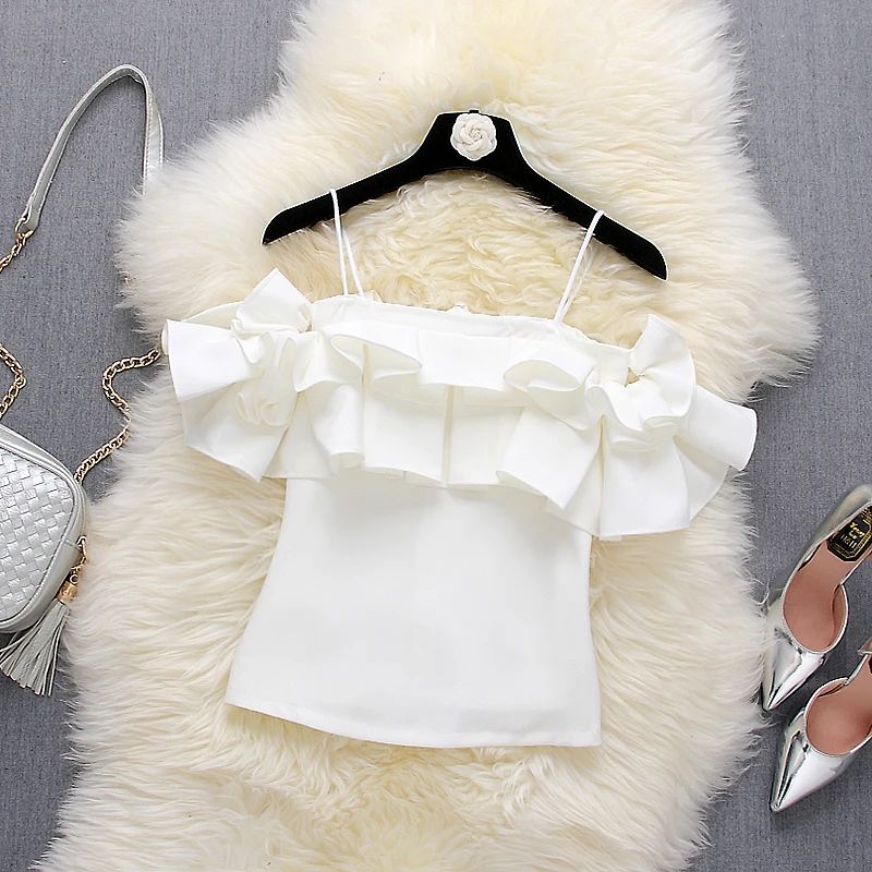 Женская шифоновая блузка Alphalmoda обтягивающая без бретелек топ с открытыми