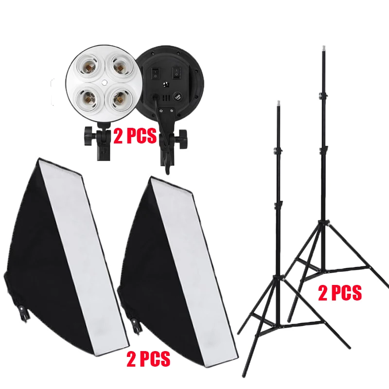 Фотография 9LED Softbox Kit Освещение для фотосъемки Комплект распылителей софтбоксов