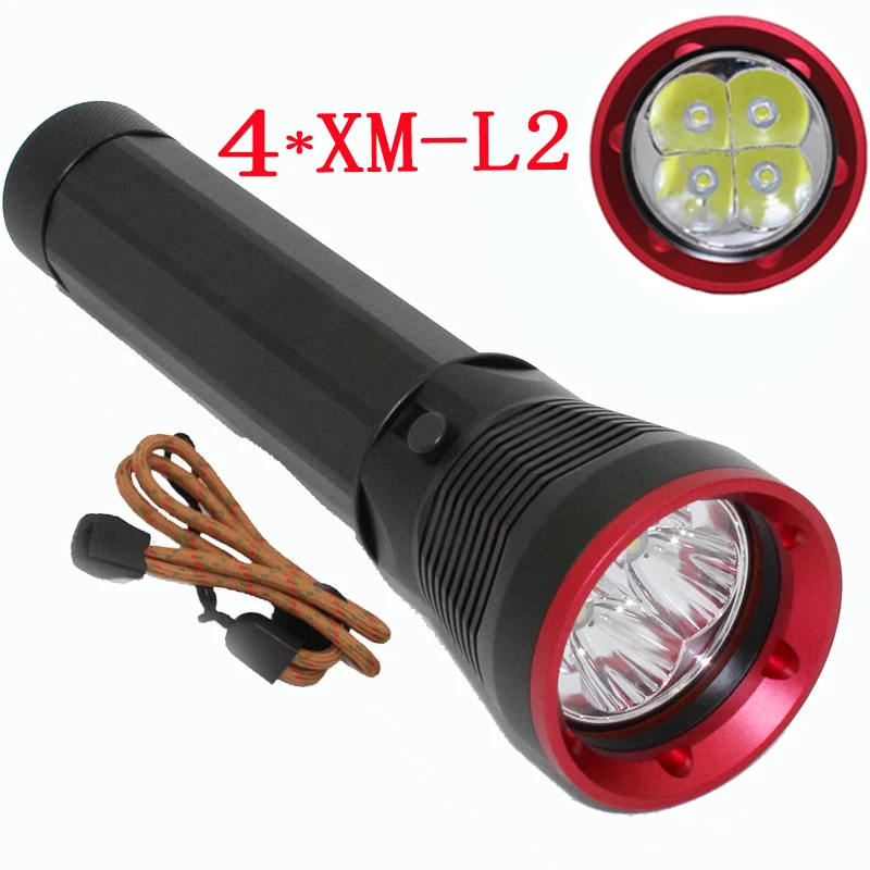 Scuba Torch Diving Light 4x XM-L2 LED Dive Flashlight Underwater Waterproof Lanterna Lamp Flash Light waterproof 14led portable diving light torch underwater led photography video dive flashlight lamp