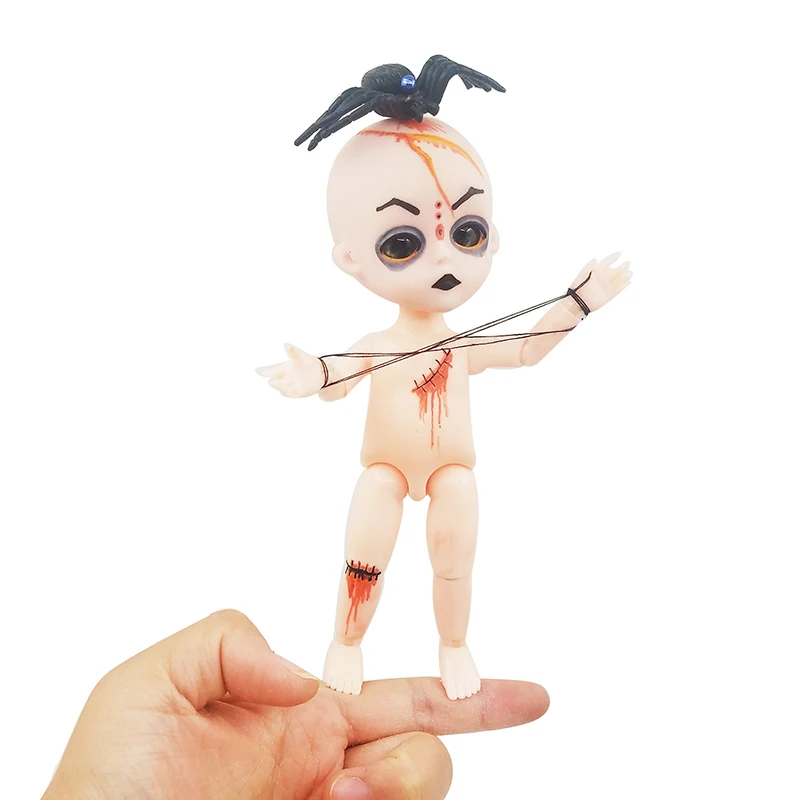 1/8 15 см кукла мертвая ходячая BJD живое кровотечение 5," без волос голая шарнирная Кукла стеклянные глаза мягкая голова твердая игрушка для Хэллоуина - Цвет: 02 Spider Dead Doll