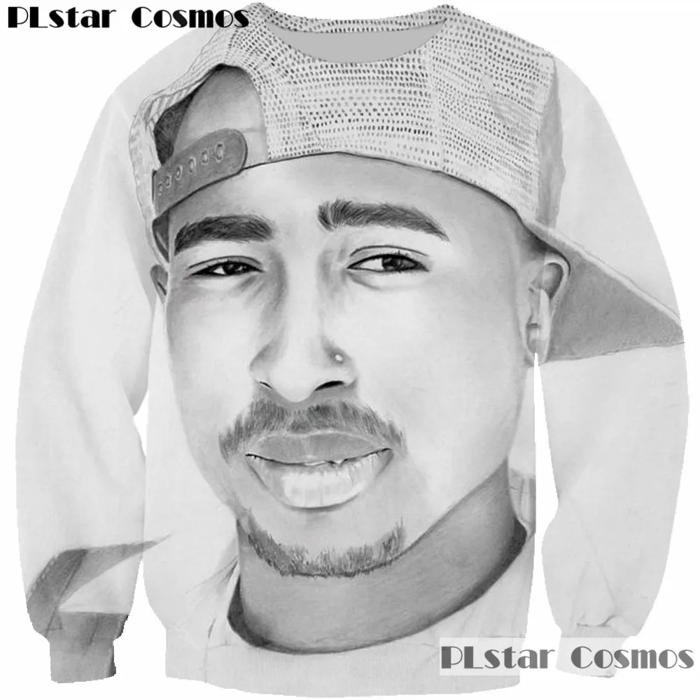 Новинка 2018 Толстовка для мужчин и женщин толстовки с 3D принтом рок-певец 2pac Тупак