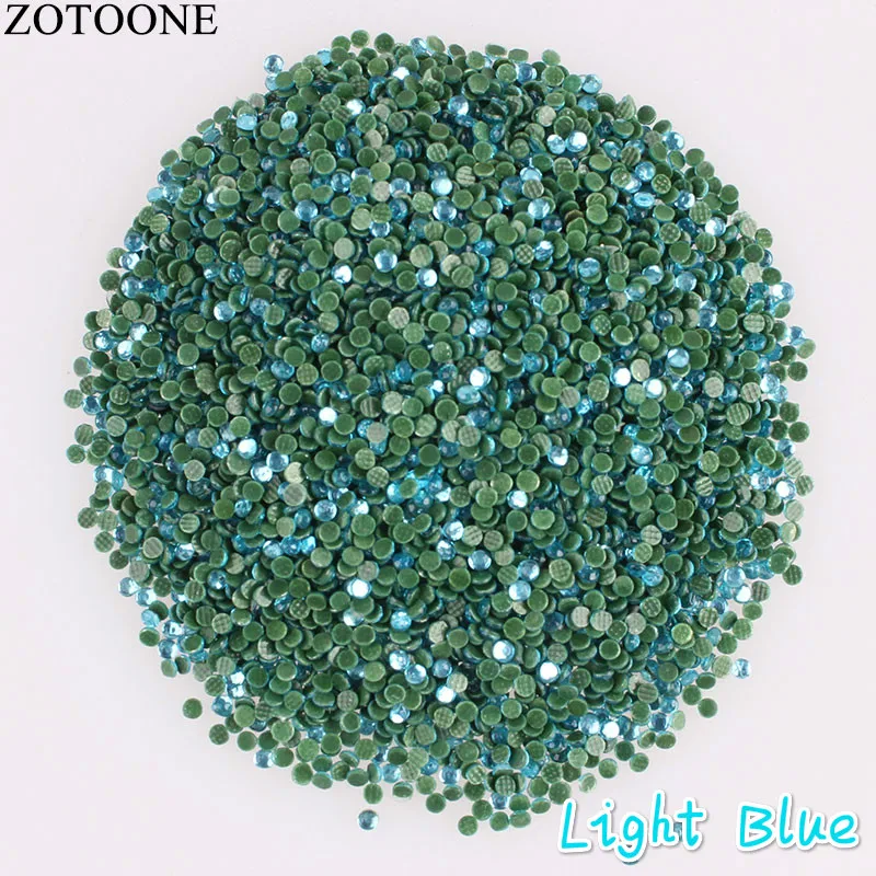 ZOTOONE SS6 SS16 цветные стразы с плоским основанием для рукоделия, пришивные стразы, аксессуары для отделки, аппликация C - Цвет: Light Blue