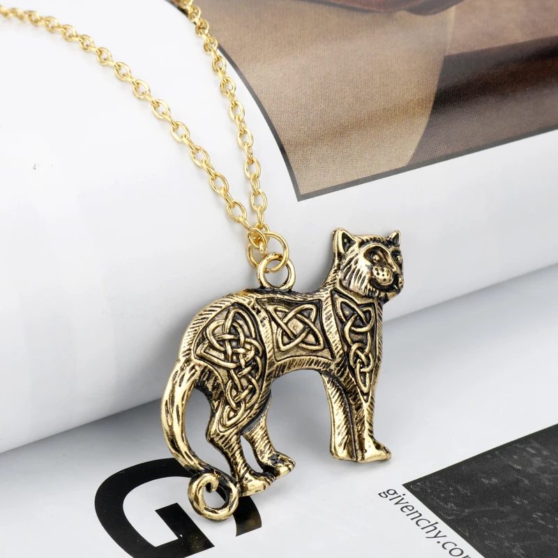 

Viking Cat Necklace for Women Men Pendant Choker Jewellery Necklaces for Teen Girls