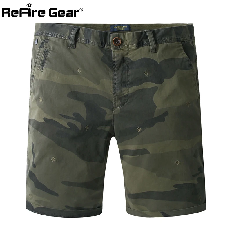 Мужские камуфляжные тактические шорты ReFire Gear летние дышащие повседневные Мягкие