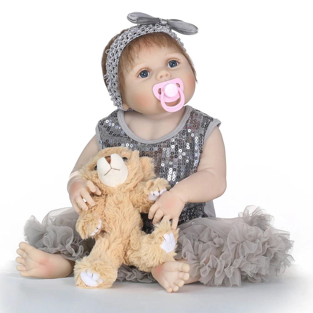 Кукла белая кожа Reborn Baby DOLLMAI куклы 23 дюйма Новорожденные девочки полная