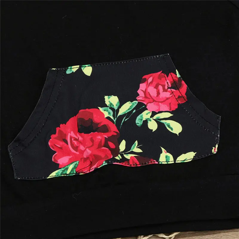 COMFY KIDS Clothes 2017 Hot Selling Fashion Newborn Baby Boy Girl Floral Hood Top T-shirt + Shorts Pants Outfits Set | Детская одежда и