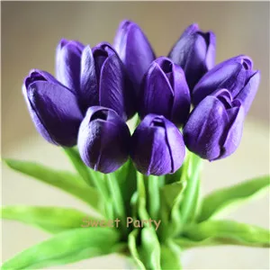 dk purple 25 30 шт., черные тюльпаны, искусственные цветы, настоящие на ощупь, искусственная кожа, искусственные цветы для украшения дома, свадьбы, искусственные цветы - Цвет: dk purple 25