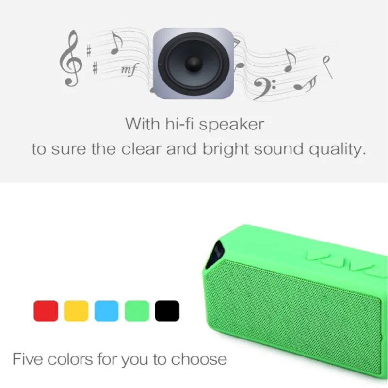 Mini X3 Protable Wireless Bluetooth Speaker with Mic Loudspeaker Boombox Subwoofer Soundbar Support TF FM Radio caixa de som | Электроника