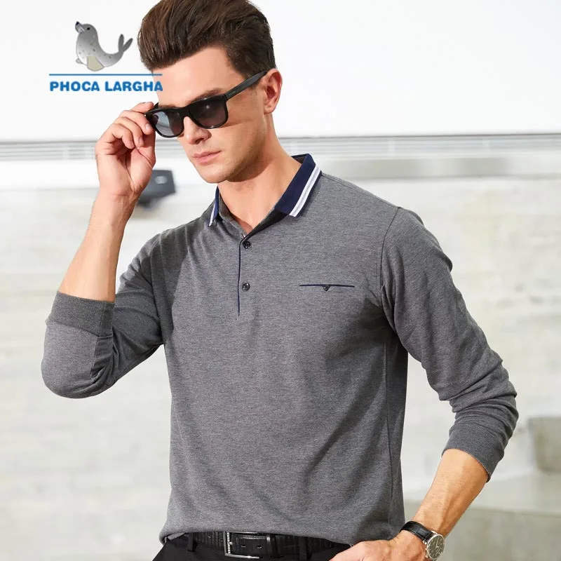 Мужские повседневные Прямые однотонные хлопковые рубашки с длинным рукавом