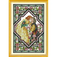 lovers in the rose garden chinese cross stitch kits ecological cotton stamped printed 11ct diy gift wedding decoration for home
