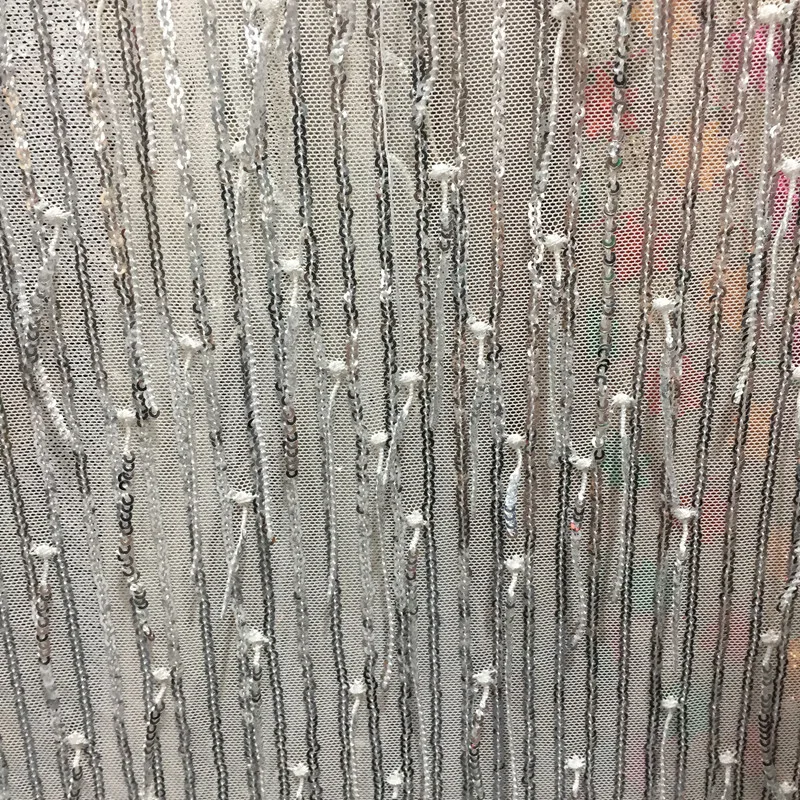 2019 high quality French Nigerian sequins net lace African tulle mesh sequence fabric for party dress 5yards/lot QH0515 | Дом и сад