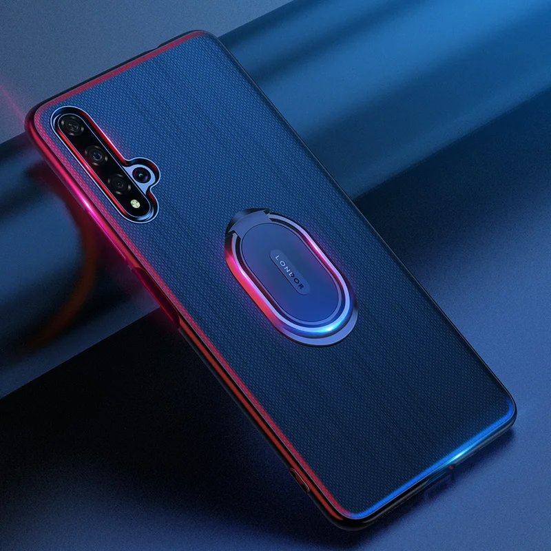 Чехол для Huawei Honor 20 роскошный кожаный чехол с магнитным кольцом и подставкой