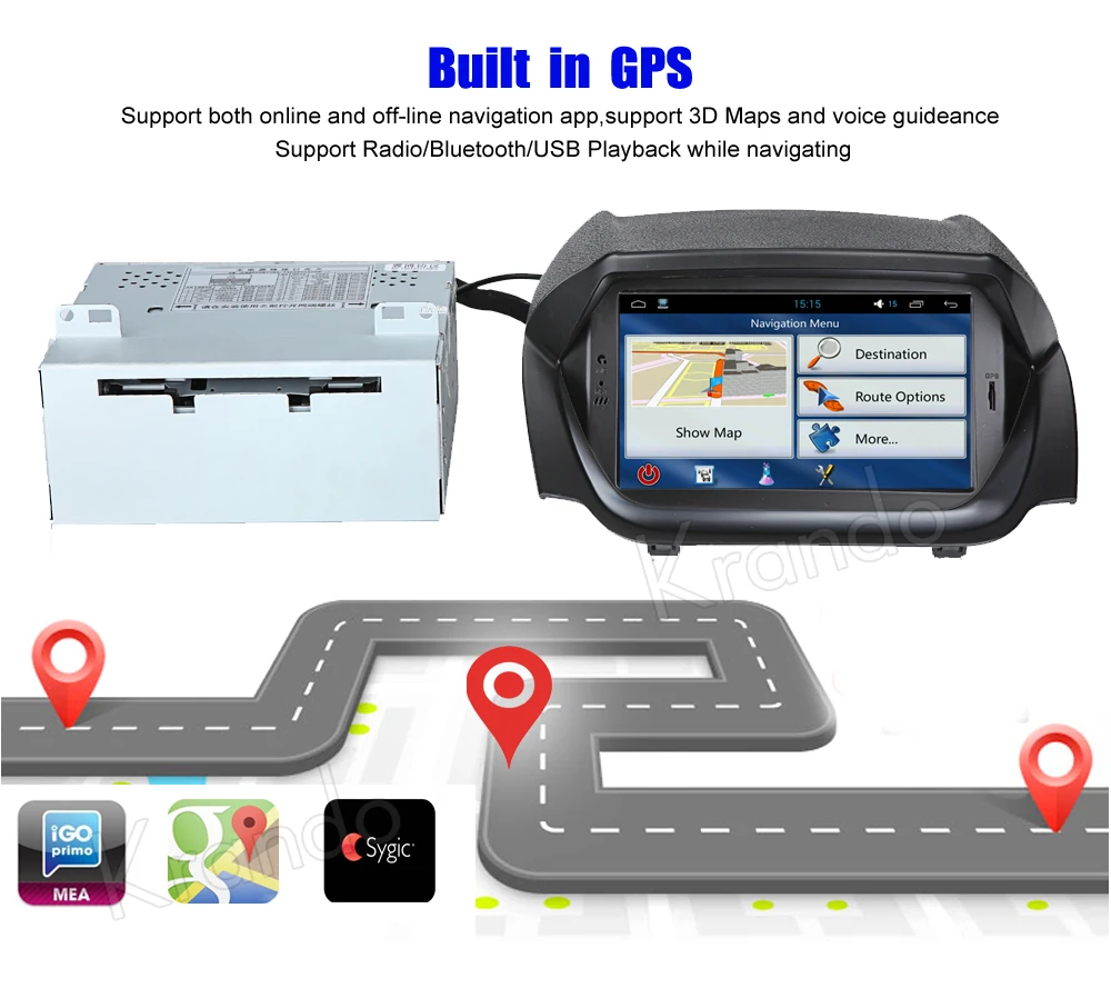 Krando 7 &quotAndroid 9 0 автомобильный dvd gps навигация мультимедийный плеер для Ford Ecosport 2012