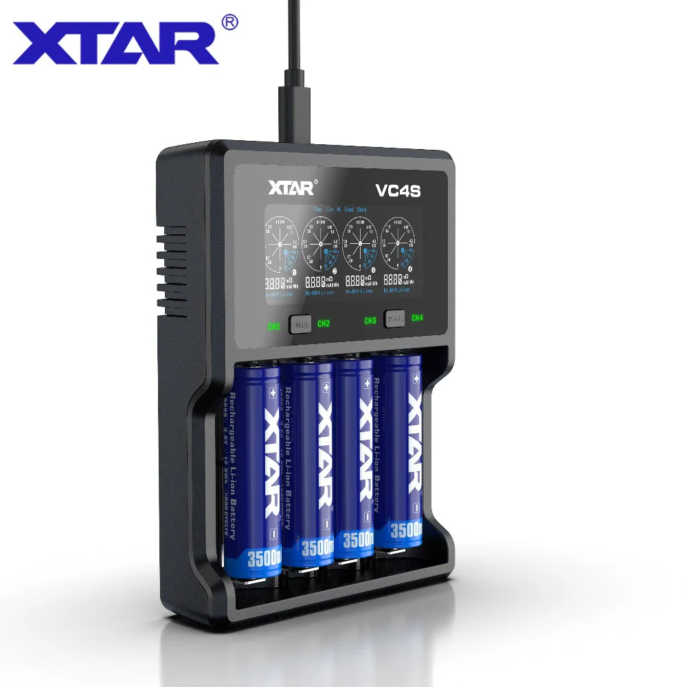 Быстрая зарядка XTAR VC4 S VC4S QC3.0 Max3A для одного слота применяется к 3 6/3 7 В Li Ion
