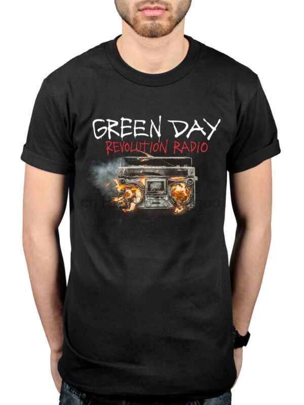 Зеленый День революция радио Обложка унисекс футболка Merch рок альбом