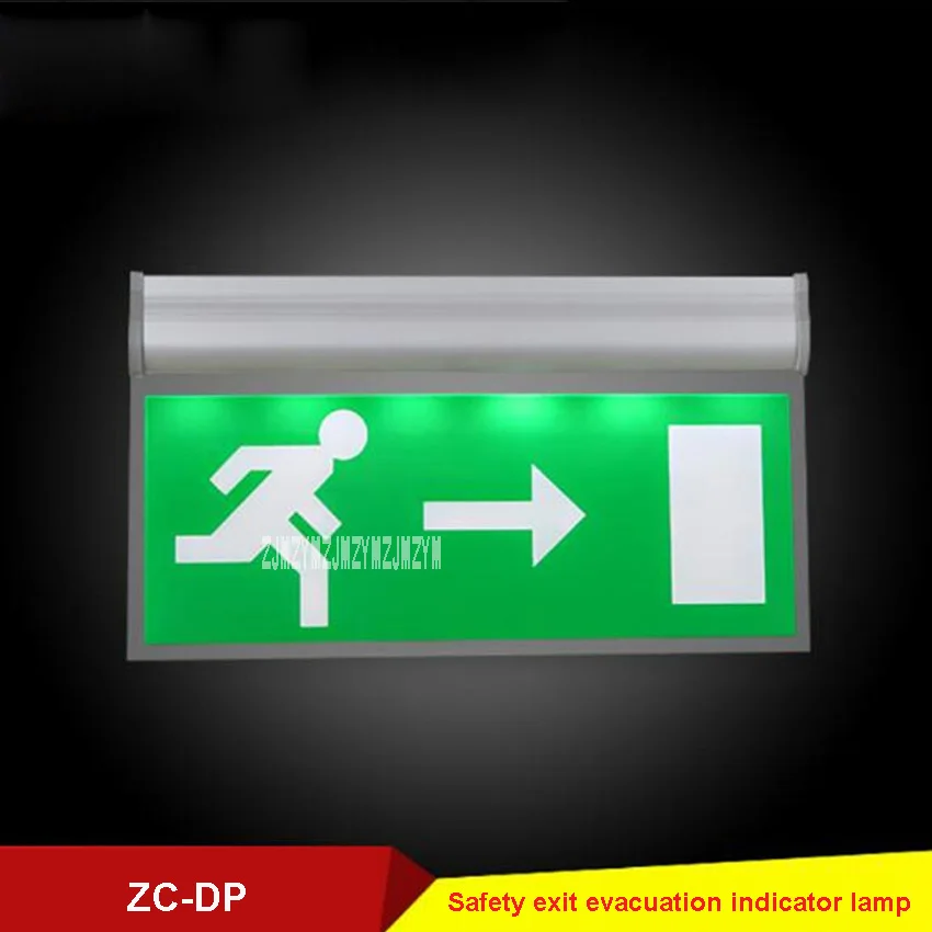 5pcs/lot ZC-DP Acrylic Stop Sign Fire Emergency Lighting Fixtures Safety Exit Evacuation Indicator Lamp 110V/220V 3W 50-300cd/m2