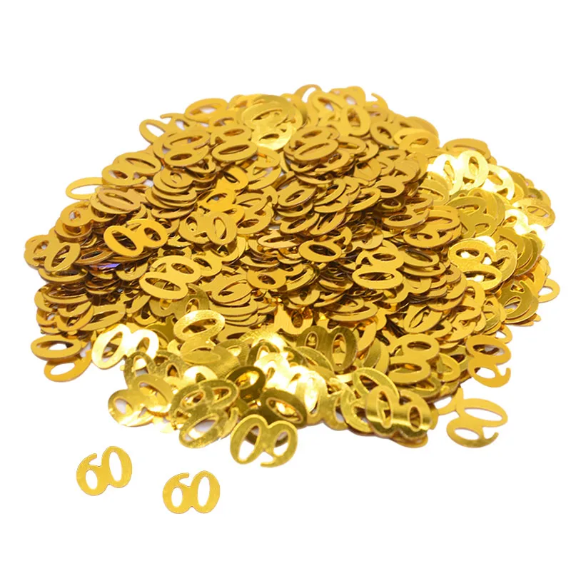 gold 60 15 г Золотое конфетти с днем рождения, украшение для вечеринки в честь Дня Рождения, для свадьбы, помолвки, вечерние Разбрасыватели конфетти для стола, украшения - Цвет: gold 60