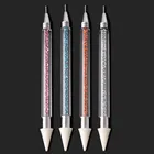1 шт., двойная ручка для точечного маникюра со стразами, восковый карандаш, кристальная ручка для бисера, инструмент для маникюра и дизайна ногтей