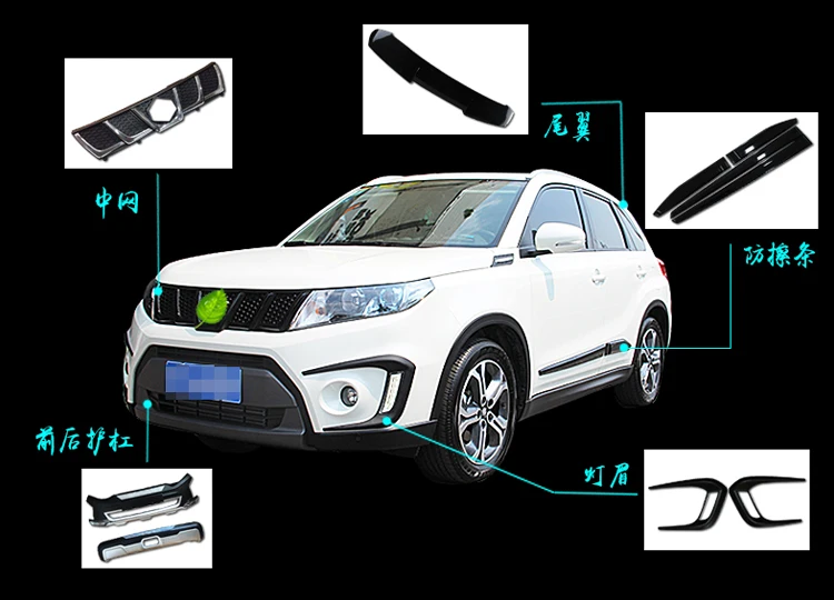 Высококачественное автомобильное стильное пластиковое переднее+ заднее защитное покрытие для бампера для Suzuki vitara- автостайлинг