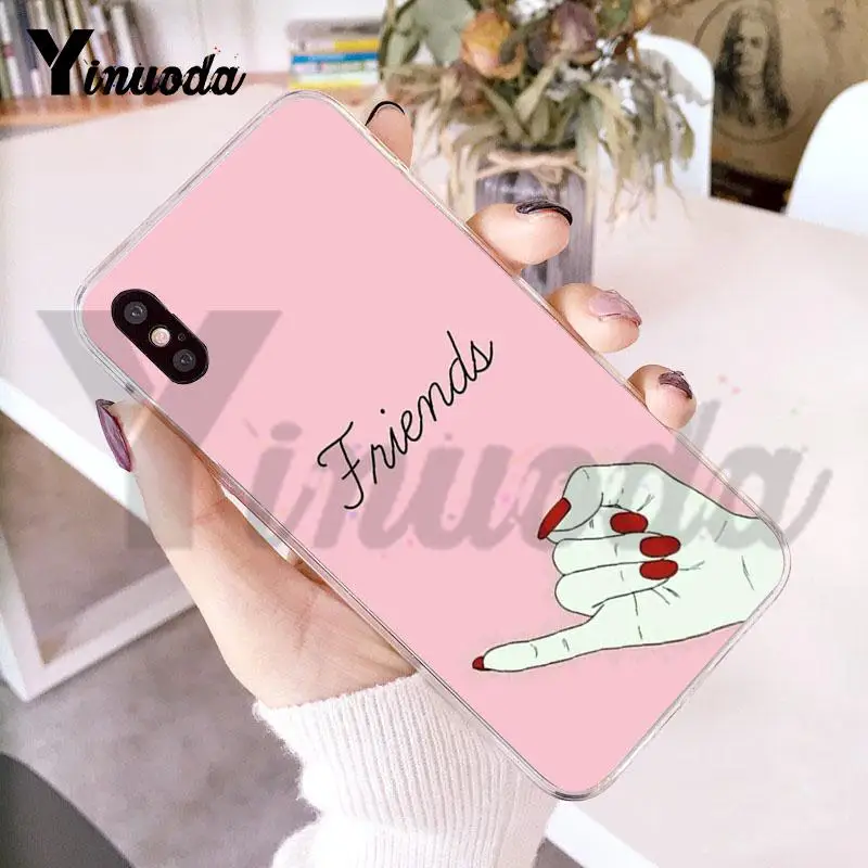 Yinuoda для iphone 7 6 X Чехол лучших друзей макияж розовые ногти Прозрачный чехол