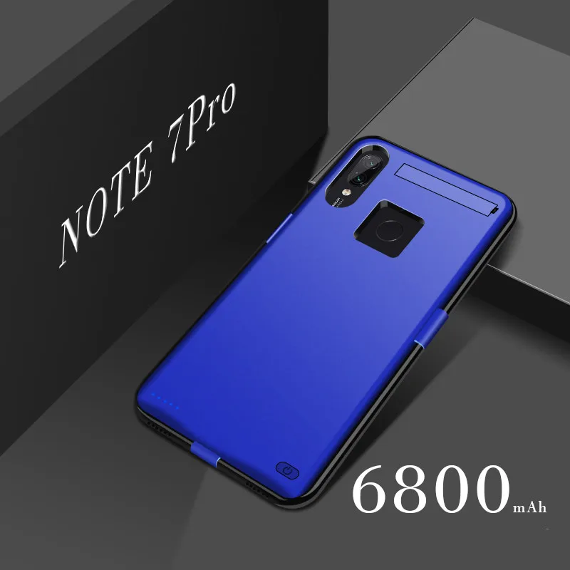 Ext power 6800 мАч, чехол для зарядного устройства для Xiaomi Redmi Note 7, внешний аккумулятор, чехол для аккумулятора для Xiaomi Redmi Note7 Pro - Цвет: Blue For Note7 Pro