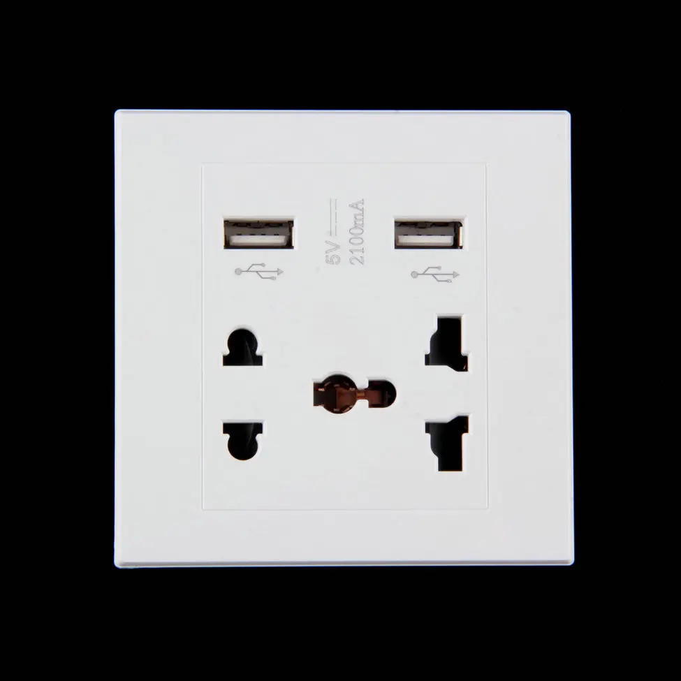 Двойной USB порт электрическое настенное зарядное устройство док станция розетка