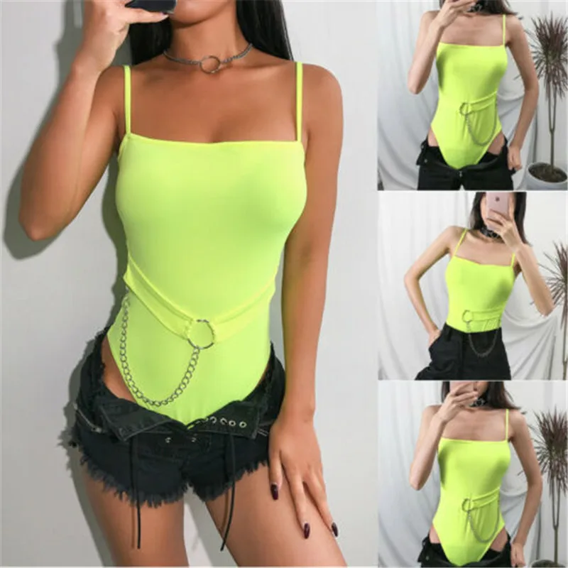 Женский цельный купальник рубашка топ боди без рукавов комбинезон на бретельках