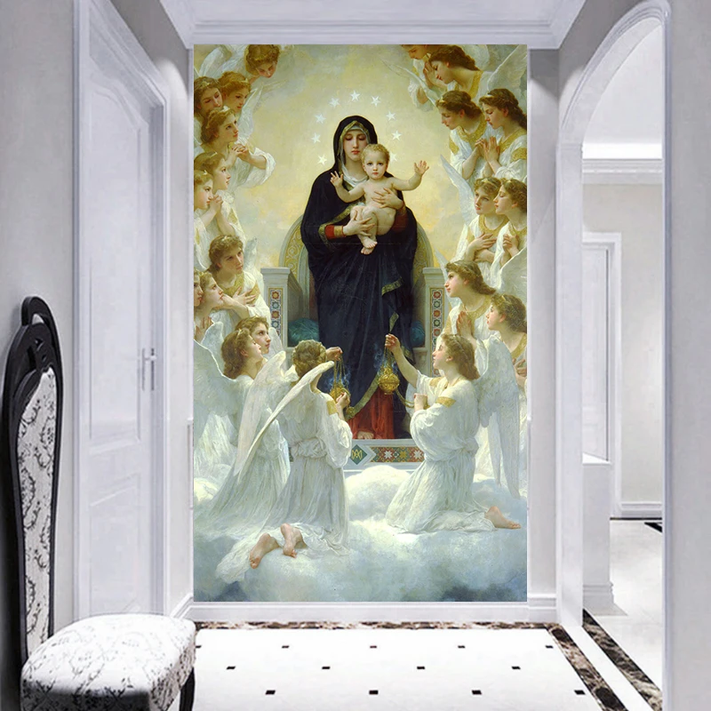 JiaSheMeiJu пользовательские 3D Настенные обои картина маслом Ангел/церковь/девушка