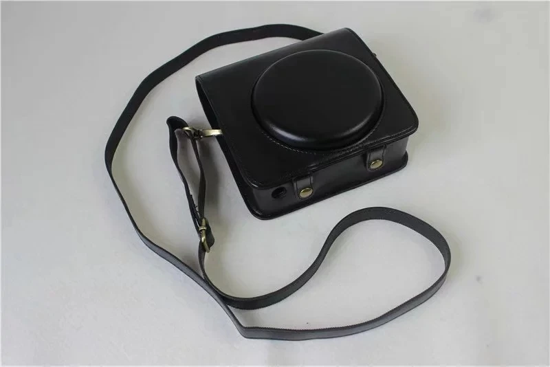 black Protective Case Brown/Black PU Leather Camera Bag with Strap for Fujifilm Instax Square SQ6 Instant Film Camera - Цвет: black