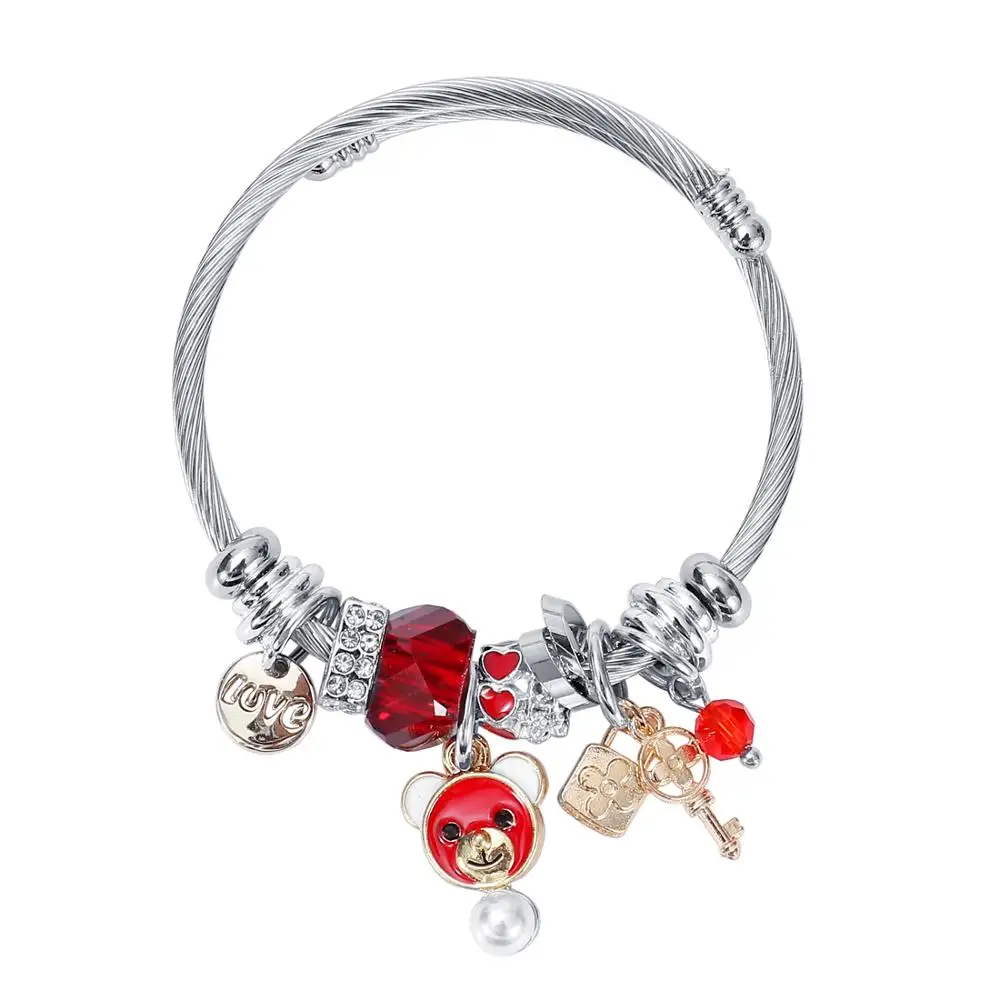 Привет медведь Браслеты Цепочки Подвески Браслет Femme Подарки для женщин из