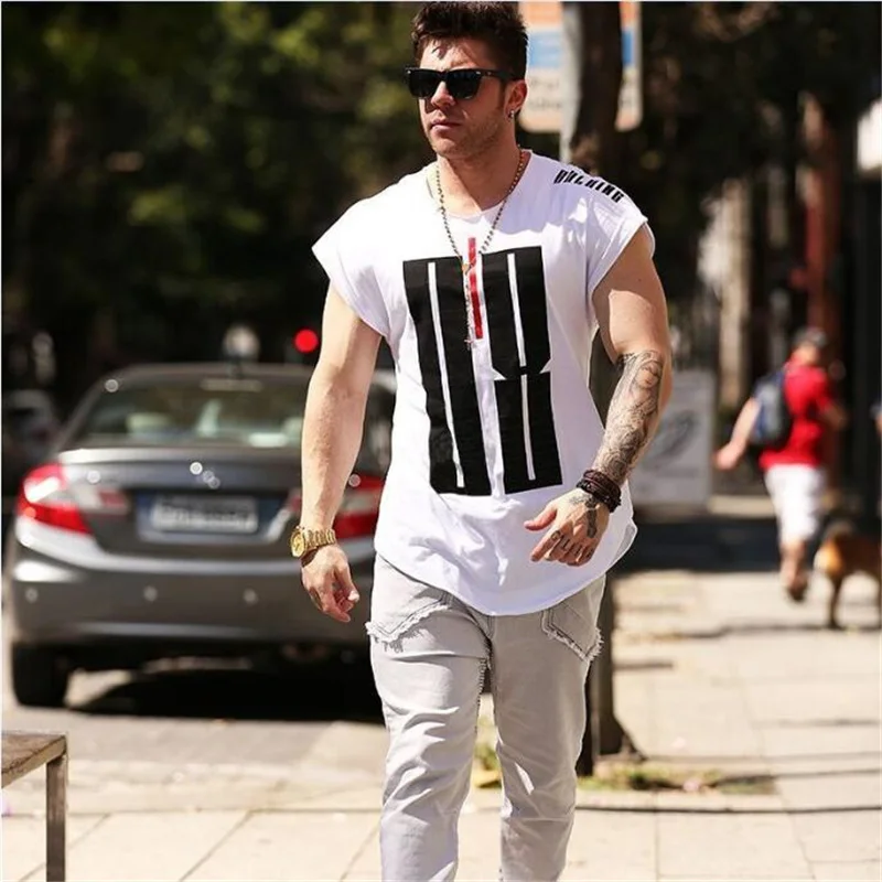 Новые стильные мужские футболки с короткими рукавами и принтом модные хлопковые