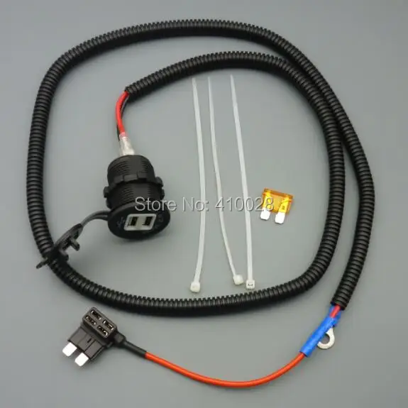 shhworldsea 1/5/50set 5V 3.1A out put mid fuse Car Cigarette Lighter USB Charger Wiring Harness Socket | Автомобили и мотоциклы