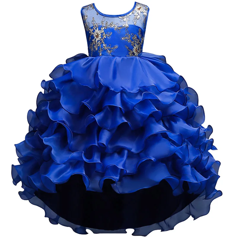 2019 Irregular Wedding Flower Girls Dress Kids Dresses For Girl Lace Party Princess Teenagers Children Clothing 2-12 Years | Детская