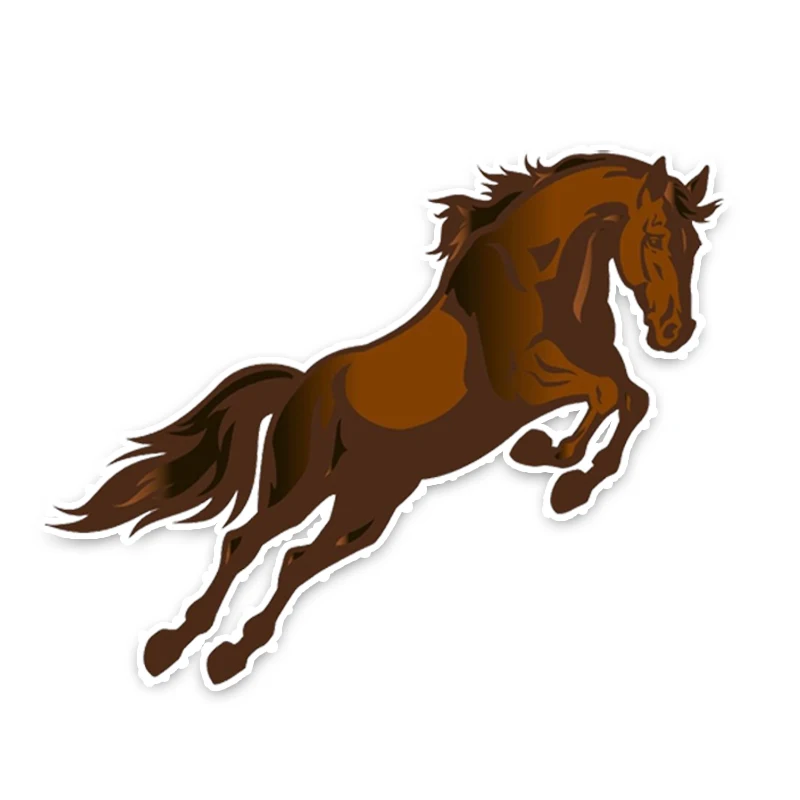 

YJZT 14.2CM11.1CM Interesting Horse Decoration Colored PVC High Quality Car Sticker Graphic C1-5018