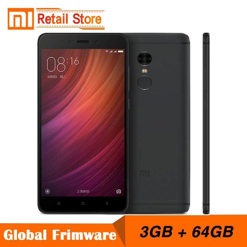 Оригинальный Xiaomi Redmi Note 4 3 ГБ Оперативная память 64 Встроенная г + мобильный