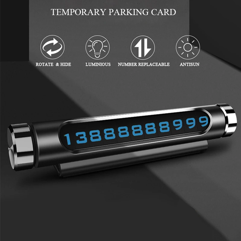 Скрываемая Автомобильная табличка для временной парковки яркий ночник