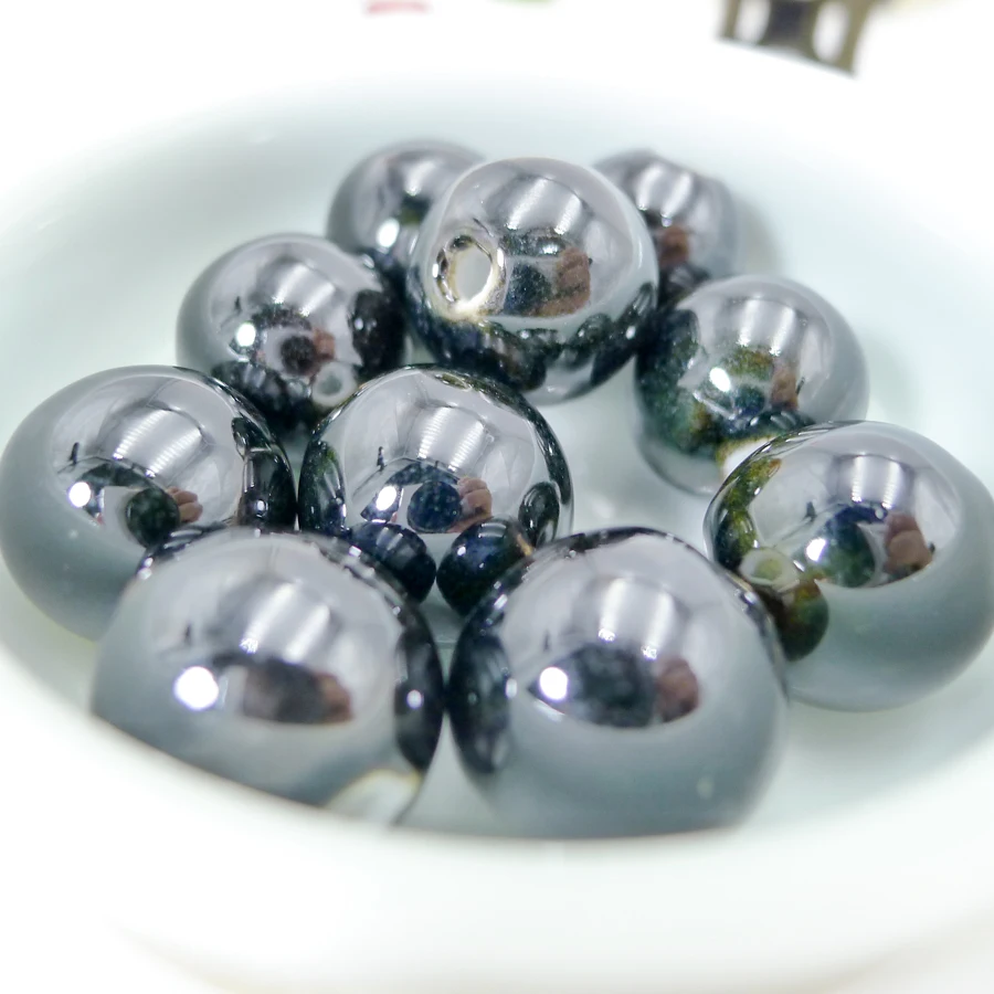 Керамические бусины ручной работы Jingdezhen 18 #10 шт. круглые фарфоровые для