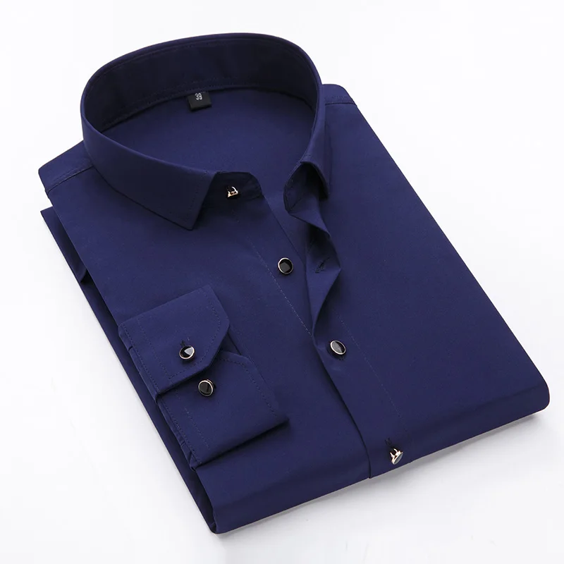 AIRGRACIAS 2018 Мужская рубашка однотонная модная Camisa Masculina с длинным рукавом мужская